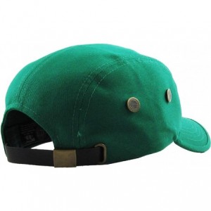 Baseball Caps Five Panel Solid Color Unisex Adjustable Army Military Cadet Cap - Kelly Green - CA11JEBOJIR $19.21