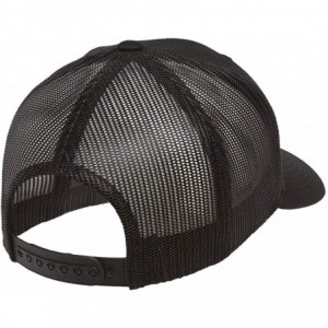 Baseball Caps Yupoong Retro Trucker Snapback Cap - Mesh Back- Adjustable Ballcap w/Hat Liner - Black - CO18H2OS8I0 $30.46