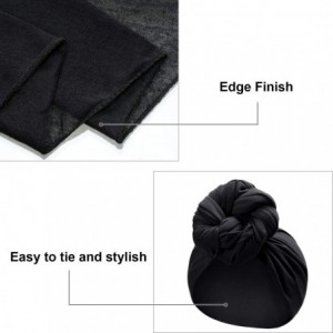 Headbands 2 Pieces Stretch Head Wrap Scarf Stretchy Turban Long Hair Scarf Wrap Solid Color Soft Head Band Tie for Women - CU...
