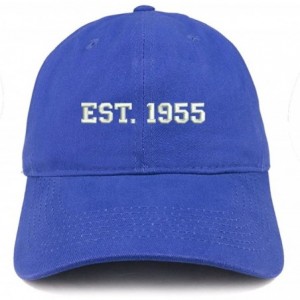Baseball Caps EST 1955 Embroidered - 65th Birthday Gift Soft Cotton Baseball Cap - Royal - CY18322TSWW $39.96
