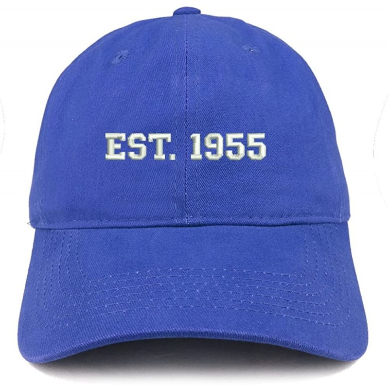 Baseball Caps EST 1955 Embroidered - 65th Birthday Gift Soft Cotton Baseball Cap - Royal - CY18322TSWW $36.37