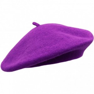 Berets Wool French Beret Hat for Women - Purple - CD18AI3E7C0 $23.69