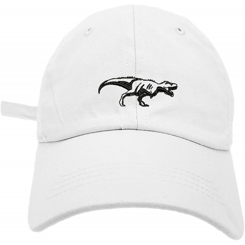 Baseball Caps T-rex Outline Style Dad Hat Washed Cotton Polo Baseball Cap - White - C318DCO5A4G $22.23