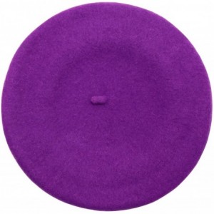 Berets Wool French Beret Hat for Women - Purple - CD18AI3E7C0 $22.21