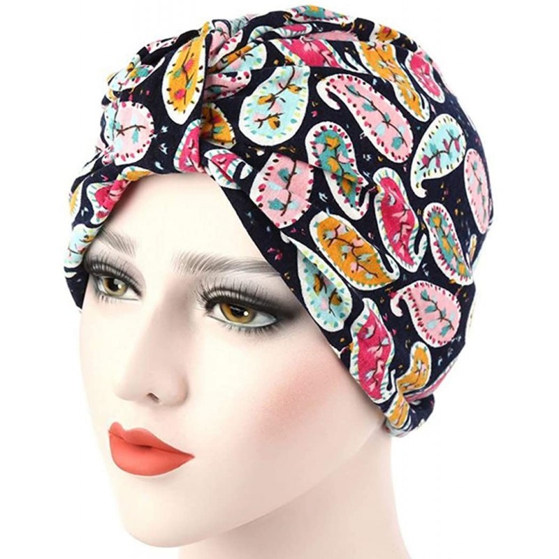 Skullies & Beanies Women Flower Elastic Turban Beanie Wrap Chemo Cap Hat - Stripe10 - CY12O22KRYC $22.59