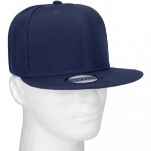 Baseball Caps Wholesale 12 Pack Snapback Hat Cap Hip Hop Style Flat Bill Blank Solid Color Adjustable Size - 12-pack Navy - C...