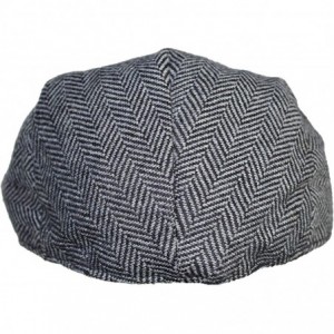 Newsboy Caps Classic Styling Street Easy Herringbone Driving Cap with Quilted Lining - Black and Grey - CQ18NYR5A88 $37.74