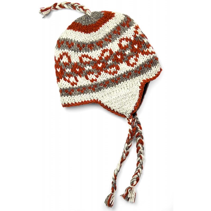 Skullies & Beanies TCG Men's Hand Knit Wool Vintage Pattern Sherpa Hat - CS11PVF9XO5 $42.28