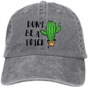 Cowboy Hats Dont Be A Prick Cactus Men Women Cowboy Hats Vintage Denim Trucker Baseball Caps - Ash - CQ180ER8ZCN $30.02