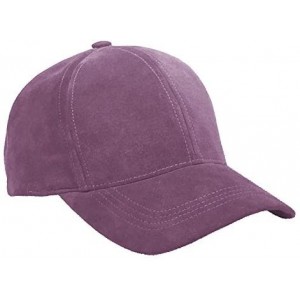 Baseball Caps Genuine Suede Leather Unisex Baseball Caps Made in USA - Purple - CP11GLCL935 $42.10