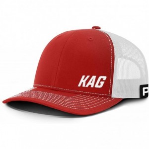Baseball Caps Trump 2020 KAG Lower Left Back Mesh Hat- Trump Hat - Red Front / White Mesh - CQ18XH0EOUU $14.65