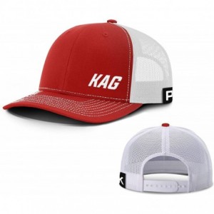 Baseball Caps Trump 2020 KAG Lower Left Back Mesh Hat- Trump Hat - Red Front / White Mesh - CQ18XH0EOUU $38.29