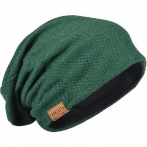 Skullies & Beanies FORBUSITE Knit Slouchy Beanie Hat Skull Cap for Mens Winter Summer - Green Flannel Twills - C712NBZMAL9 $2...