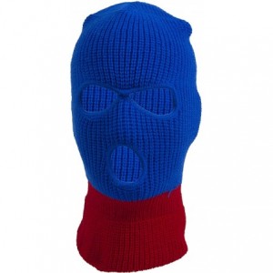 Balaclavas 3 Hole Ski Balaclava Face Mask - Royal/Red - CW195INLGHU $18.29
