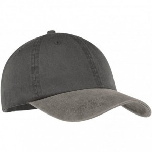 Baseball Caps Port & Company Men's Two Tone Pigment Dyed Cap - Black/ Pebble - C211QDRWVRB $7.15