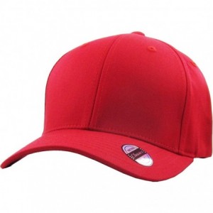Baseball Caps Blank Stretch Mesh Back Cotton Twill Fitted Hat Spandex Headband - (Classic) Red - CU17Y20AAZZ $10.81