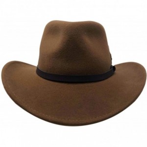 Fedoras Bellamora One Fresh Hat Wool Felt Crushable Outback Fedora Water Repellent Indy Jones Style Hat - Pecan - C518QI2Z30S...