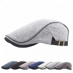 Newsboy Caps Beret Hat for Men-Outdoor Sun Visor Hat Unisex Adjustable Peaked Cap Newsboy Hat (Gray) - Gray - CG18DUIAW8U $7.93