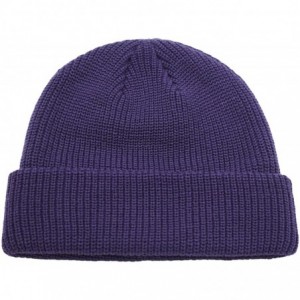 Skullies & Beanies Classic Men's Warm Winter Hats Acrylic Knit Cuff Beanie Cap Daily Beanie Hat - Purple - CV18H7N7SDE $19.69