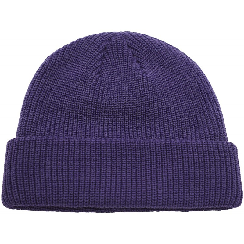 Skullies & Beanies Classic Men's Warm Winter Hats Acrylic Knit Cuff Beanie Cap Daily Beanie Hat - Purple - CV18H7N7SDE $21.02