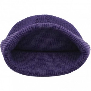 Skullies & Beanies Classic Men's Warm Winter Hats Acrylic Knit Cuff Beanie Cap Daily Beanie Hat - Purple - CV18H7N7SDE $21.02