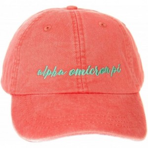 Baseball Caps Delta Phi Epsilon (N) Sorority Baseball Hat Cap Cursive Name Font DPhie - Coral - C21895XZMAM $47.79