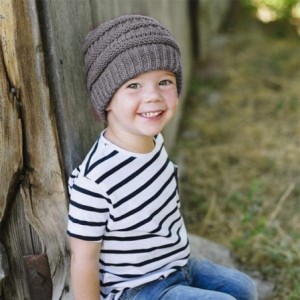 Skullies & Beanies Children Fashion Winter Warm Patchwork Comfortable Knitted Cap Hats & Caps - Light Gray - C419248QAR4 $41.89