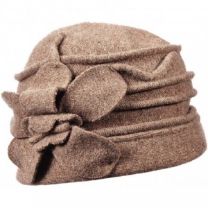Bucket Hats Boiled Wool Heather Cloche HAT - Mushroom - CC125Q5SLIX $61.46