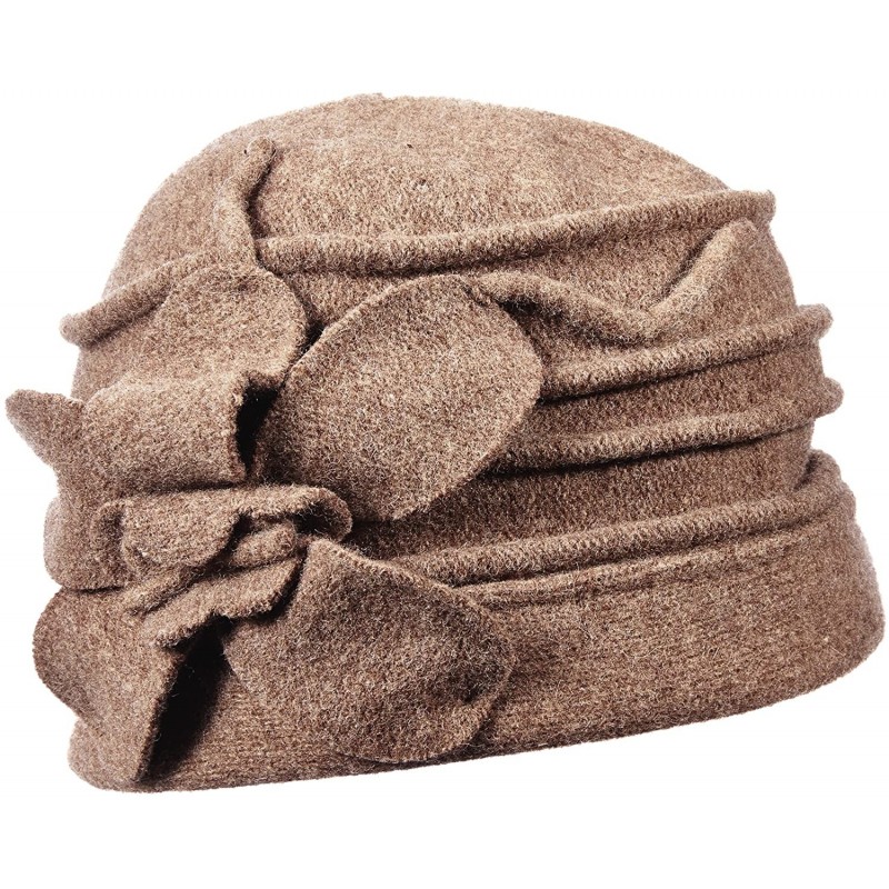 Bucket Hats Boiled Wool Heather Cloche HAT - Mushroom - CC125Q5SLIX $64.42