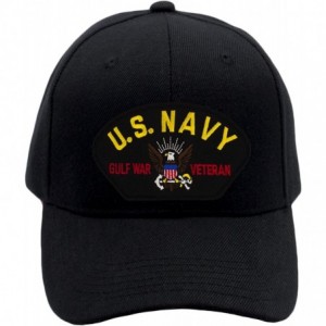 Baseball Caps US Navy- Gulf War Veteran Hat/Ballcap (Black) Adjustable One Size Fits Most - Black - CF18ORTZUL5 $47.32