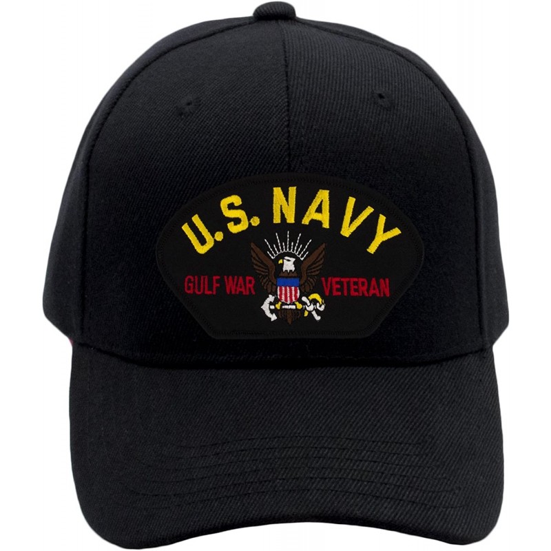 Baseball Caps US Navy- Gulf War Veteran Hat/Ballcap (Black) Adjustable One Size Fits Most - Black - CF18ORTZUL5 $26.62
