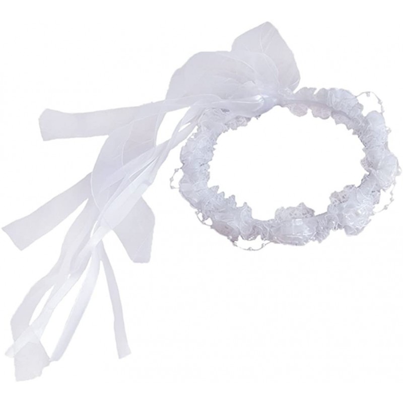 Headbands Wedding Flower Girl Headpiece Floral Crown to Match Flower Girl Dress - White - CK182OHNM9A $8.26