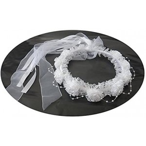 Headbands Wedding Flower Girl Headpiece Floral Crown to Match Flower Girl Dress - White - CK182OHNM9A $8.26