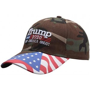 Baseball Caps Donald Trump Baseball Cap President 2020 Make America Great Again Hat - B 2020 Flag Camo - CL18Z95ENEX $22.10