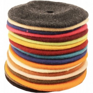 Berets Winter 100% Wool Warm French Art Basque Beret Tam Beanie Hat Cap - Orange - CU12MAOZQYQ $21.41