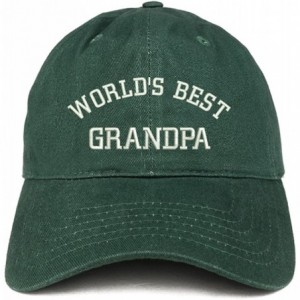 Baseball Caps World's Best Grandpa Embroidered Brushed Cotton Cap - Hunter - CD18D0I5A7O $35.66