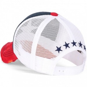 Baseball Caps Star Embroidery tri-Tone Trucker Hat Adjustable Cotton Baseball Cap - Navy/Red_xl - CE18QZ6GK8M $47.58