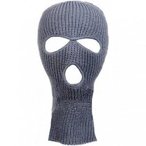 Balaclavas Knitted 3-Hole Full Face Cover Ski Mask - Grey - CU11SFU5OIR $19.94