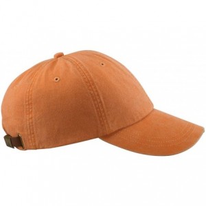 Baseball Caps Optimum Pigment Dyed-Cap - White - Tangerine - C0118PEAHUR $19.64