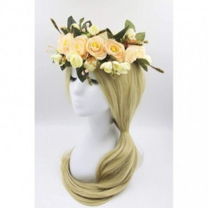 Headbands Flower Garland Crown Wreath Boho Floral Headband Halo Headpiece with Adjustable Ribbon for Wedding Party (9) - 9 - ...