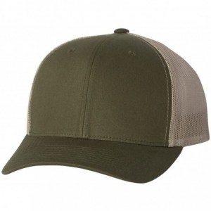 Baseball Caps Flexfit Retro Trucker Hat - Moss/Khaki - CC12CLXLKSB $18.20