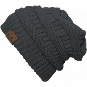 Skullies & Beanies Knit Soft Stretch Beanie Cap - Melange Grey - CO12MHFW2P3 $18.07