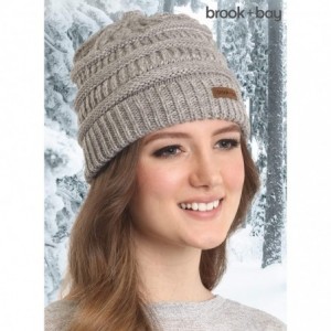 Skullies & Beanies Cable Knit Beanie for Women - Warm & Cute Multicolored Winter Knitted Caps for Cold Weather - Gray Melange...
