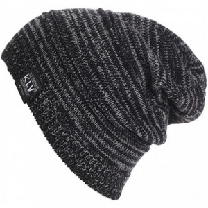 Skullies & Beanies Men Women Knit Baggy Beanie Unisex Winter Slouchy Ski Hat - Black - C212NTZWQPF $16.14