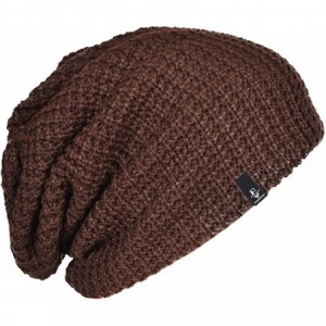 Skullies & Beanies Mens Slouchy Long Beanie Knit Cap for Summer Winter- Oversize - Brown - CW11NX57IV5 $28.02