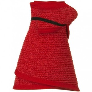 Visors UPF 50+ Bow Tie Tweed Roll Up Visor - Red - C8116MT60EZ $90.32