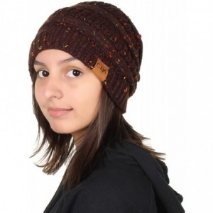 Skullies & Beanies Knit Beanie Trendy Warm Chunky Thick Soft Warm Winter Hat Beanie Skully - Confetti Brown - C8189LGMWG2 $27.58