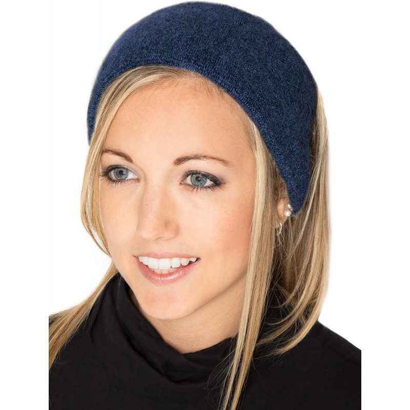 Cold Weather Headbands LUXURY ALPACA Ear Warmer Headband Ski/Snowboard/Sport - Heather Steel Blue Grey - CY128PRUSBH $55.94