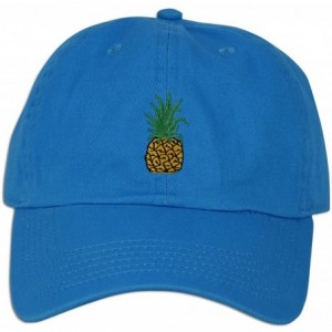 Baseball Caps Pineapple Embroidery Dad Hat Baseball Cap Polo Style Unconstructed - Turquoise - CB182K0OC6E $22.51