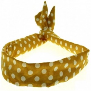 Headbands Zac's Alter Ego Fabric Polka Dot Retro Style Wire Headband - Mustard - C312190QBVD $16.62